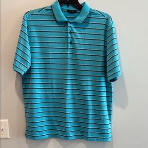 Walter Hagen Blue Polo Shirt with Navy Stripes